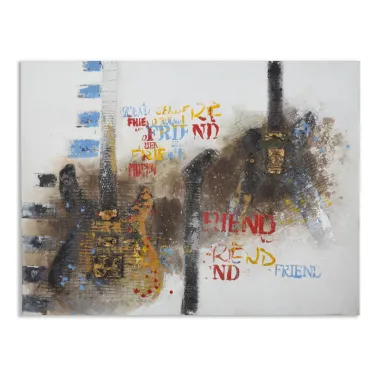 obraz na płótnie GUITARS ART 120x3,5x90 cm